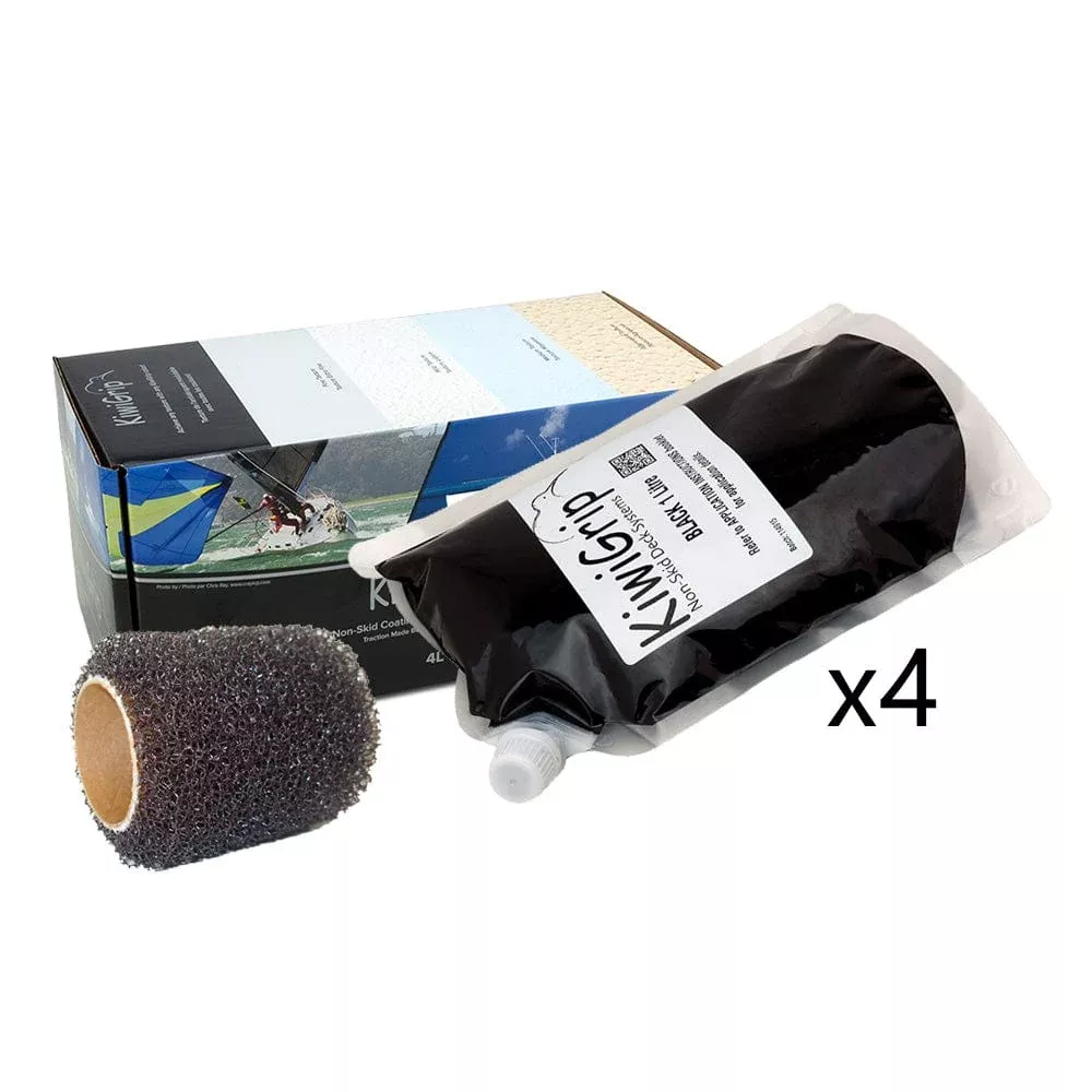 KiwiGrip 4 – 1 Liter Pouches – Black with 4″ Roller