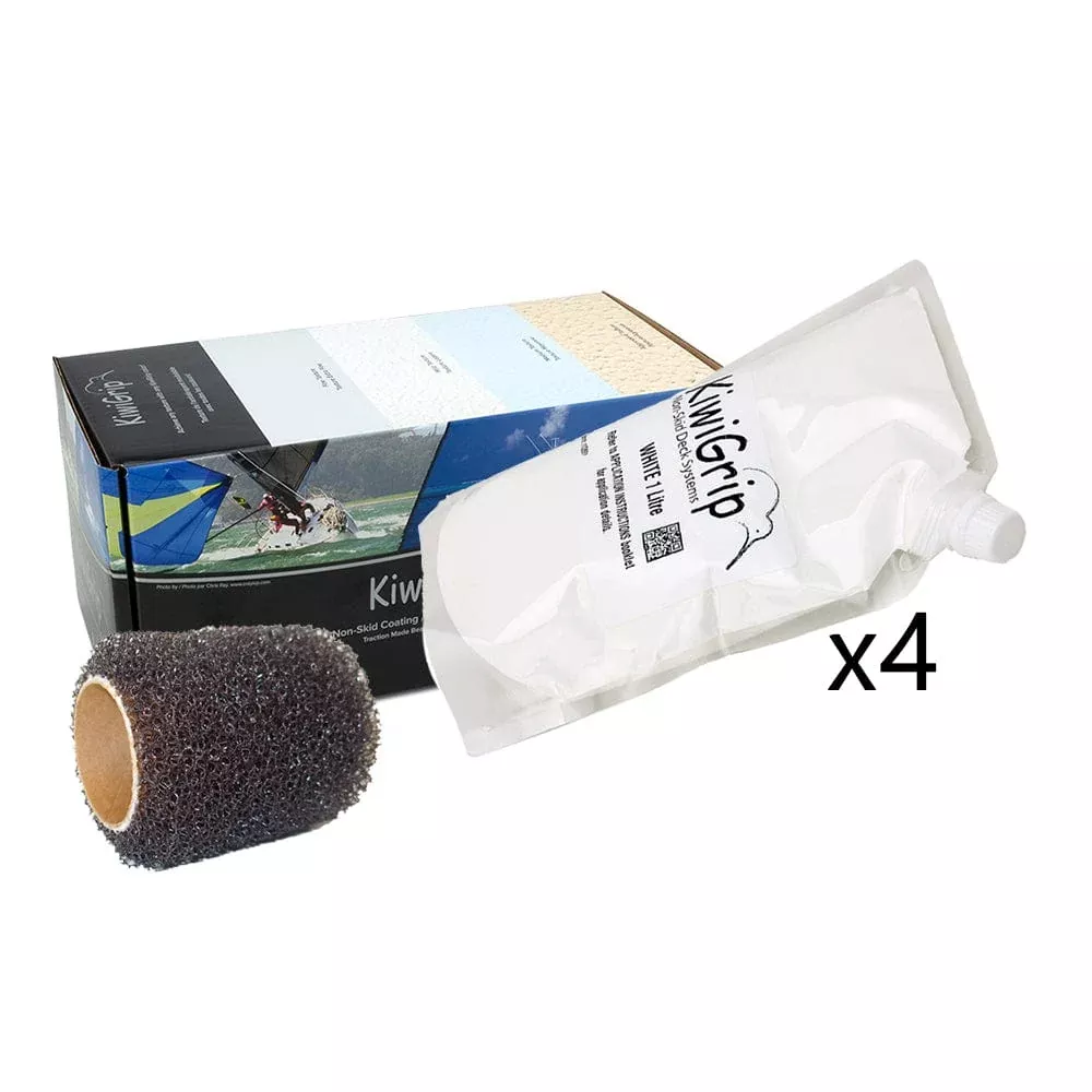 KiwiGrip 4 – 1 Liter Pouches – White w/4″ Roller