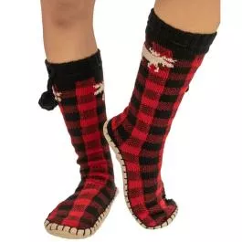Lazy One Moose Plaid Adult Mukluk Slipper