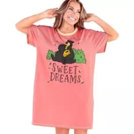 Lazy One Women's Pink Nightshirt Sweat Dreams Bear