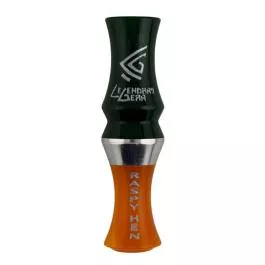 Legendary Gear Raspy Hen Call Single Reed Duck Call – Green/Orange Pearl