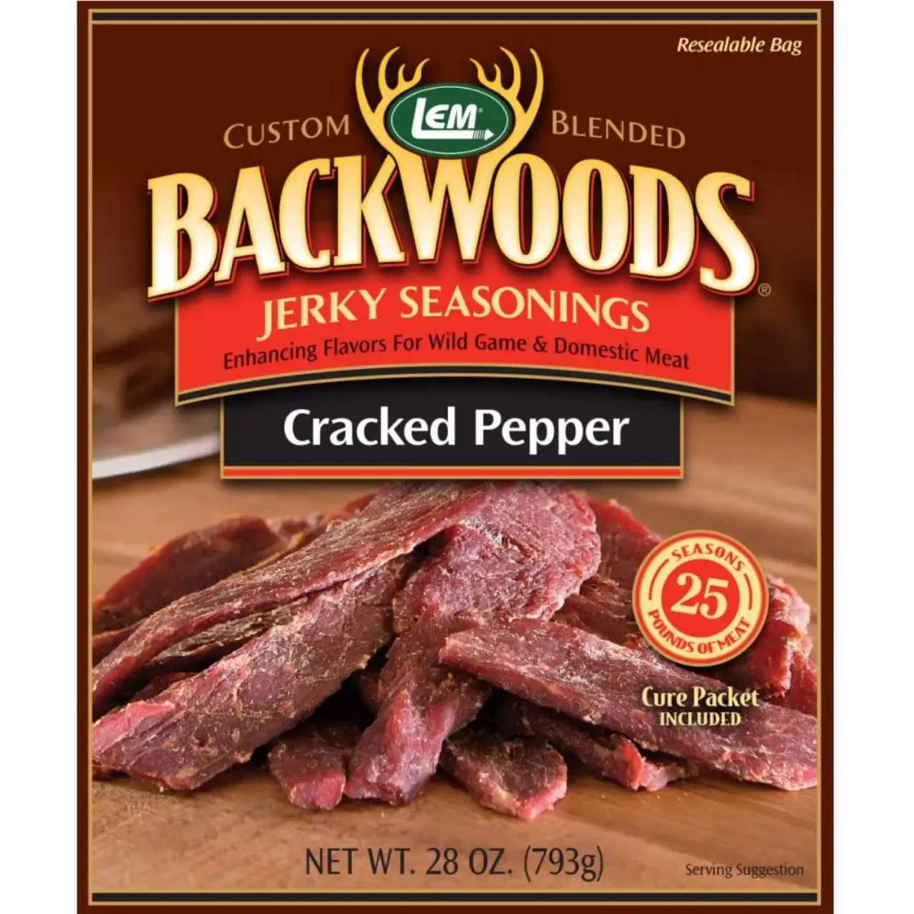 LEM Backwoods Cracked Pepper Jerky Seasoning for 25 Lbs.