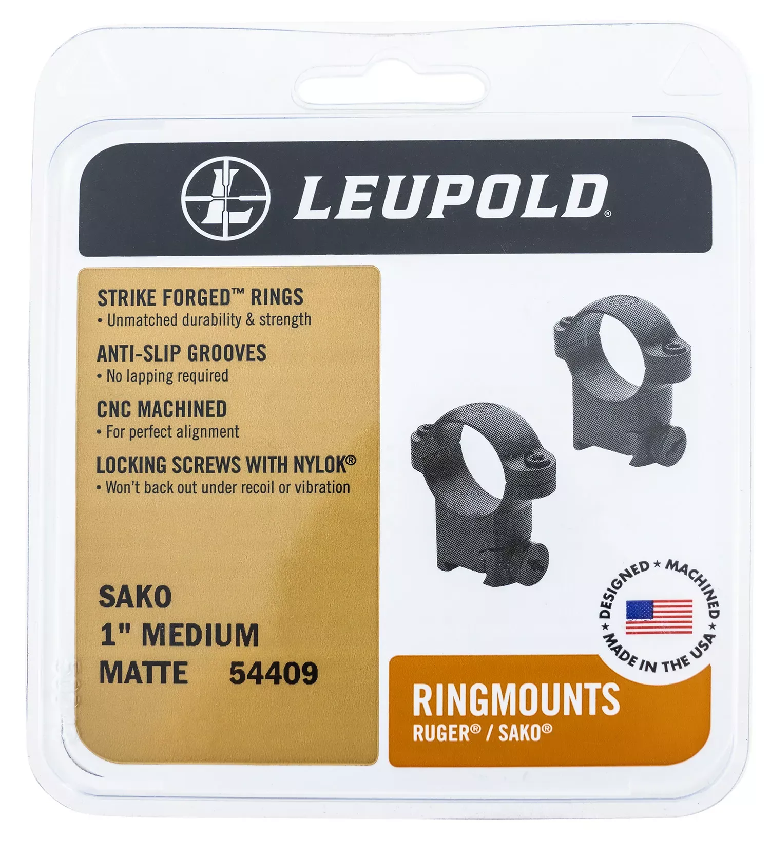 Leupold 54409 RM Scope Ringmounts Sako 1-in Medium Matte
