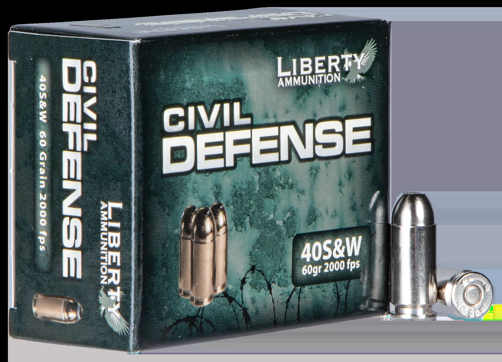 Liberty Ammo Civil Defense 40 S&W 60gr HP 20rd Box
