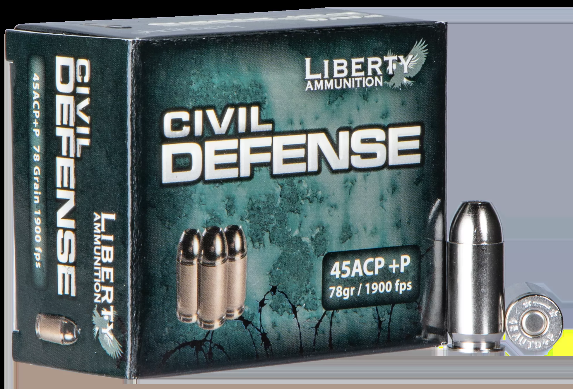 Liberty Ammo Civil Defense 45 ACP +P 78gr HP 20rd Box