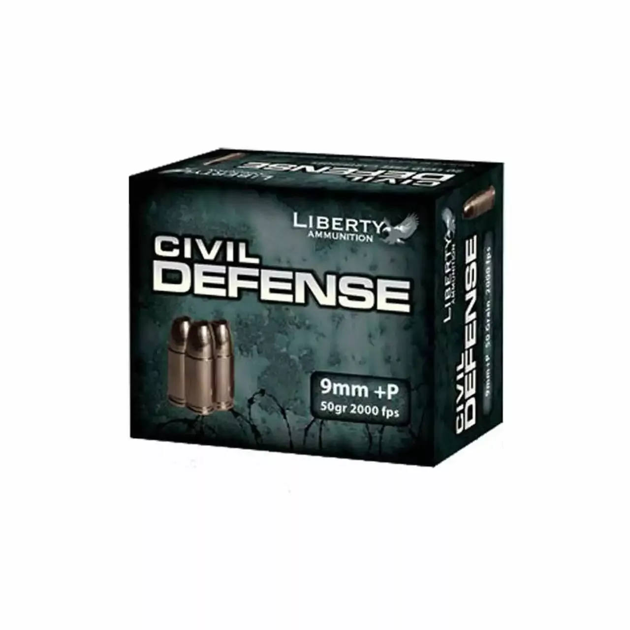 Liberty Civil Defense 9mm +P 50gr HP 20-Box