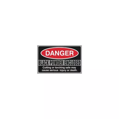 Liberty Safe - Black Powder DANGER Sticker