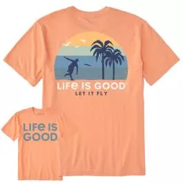 Life Is Good Men’s Beach Crusher Lite Tee – Canyon Orange – M