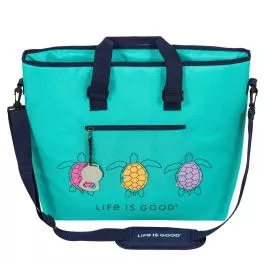 Life is Good Turtles 36-Can Cooler Tote – Turquoise Green