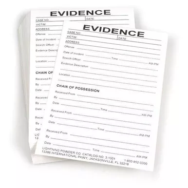 Lightning Powder 3-1001 Chain Of Possession Labels, 4" x 5.75" (100 Pack)