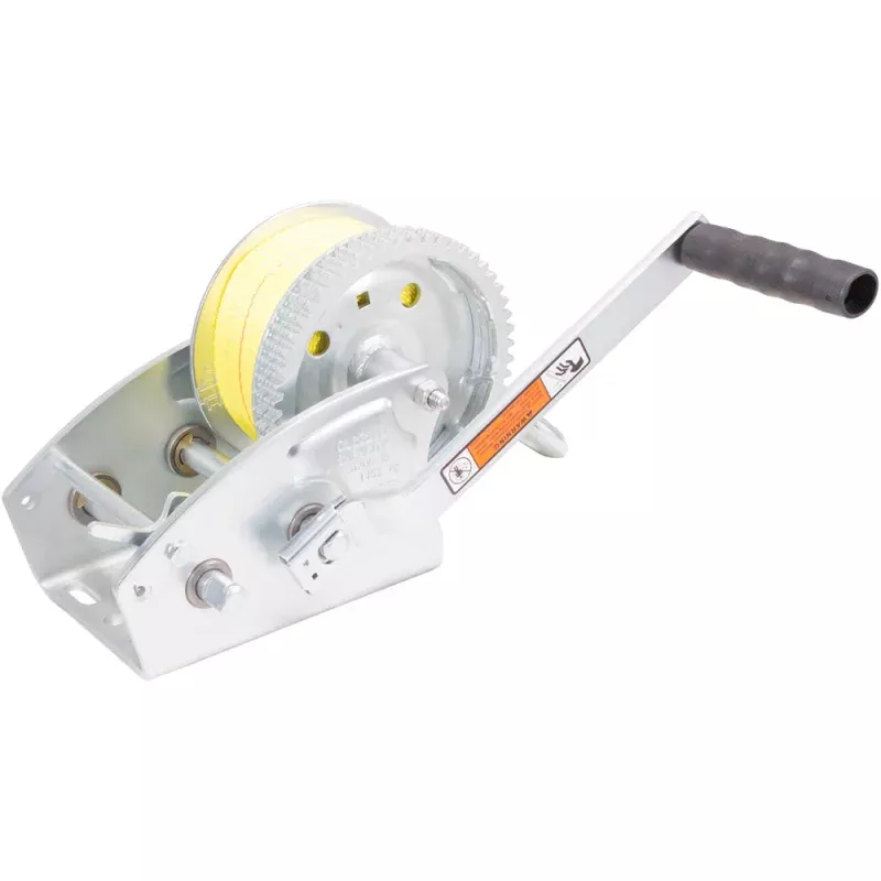 Load Rite Two-Speed Trailer Winch – 3200lbs – 25′ Yellow Heavy Duty Strap