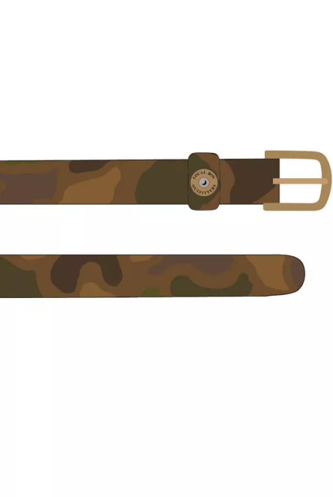 Local Boy Outfitters Printed Leather Old School Camo Belt #L2100233