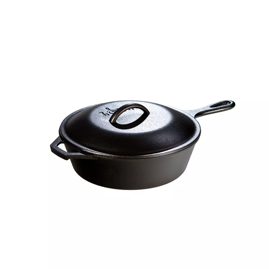 Lodge Logic 10.25″ 3.2 Quart Cast Iron Covered Deep Skillet #L8CF3