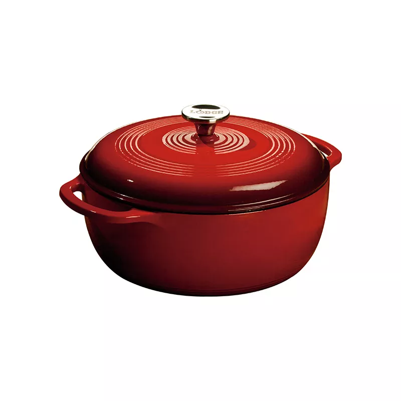 Lodge Logic 6 Qt. Red Enameled Dutch Oven #EC6D43