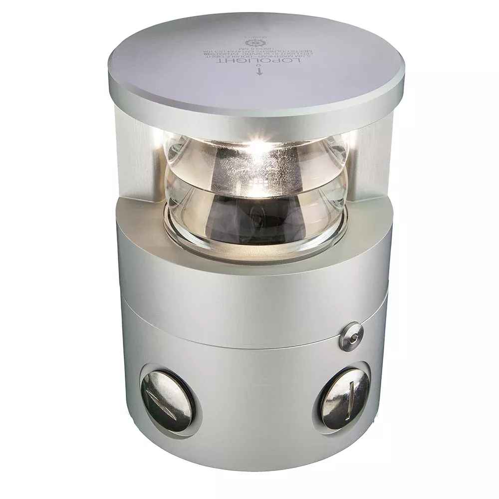 Lopolight 225 Double Masthead Light – 6NM – Silver Housing [300-138]