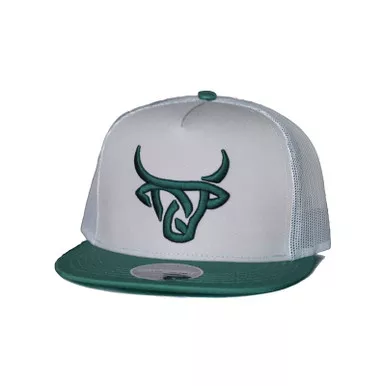 LOST CALF Forest Green Tan Flat Cap (LCF00018)