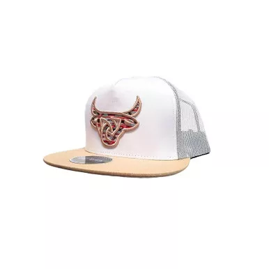 LOST CALF Mixteca White Flat Cap (LCF00041)