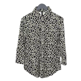 Lulu-B Women's Button Up Shirt - Giraffe Black/Stone - 1X
