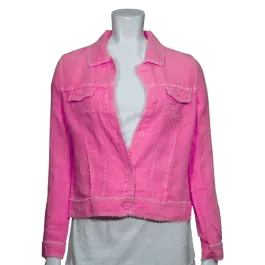 Lulu-B Women’s Linen Travel Jacket – Coral – XL