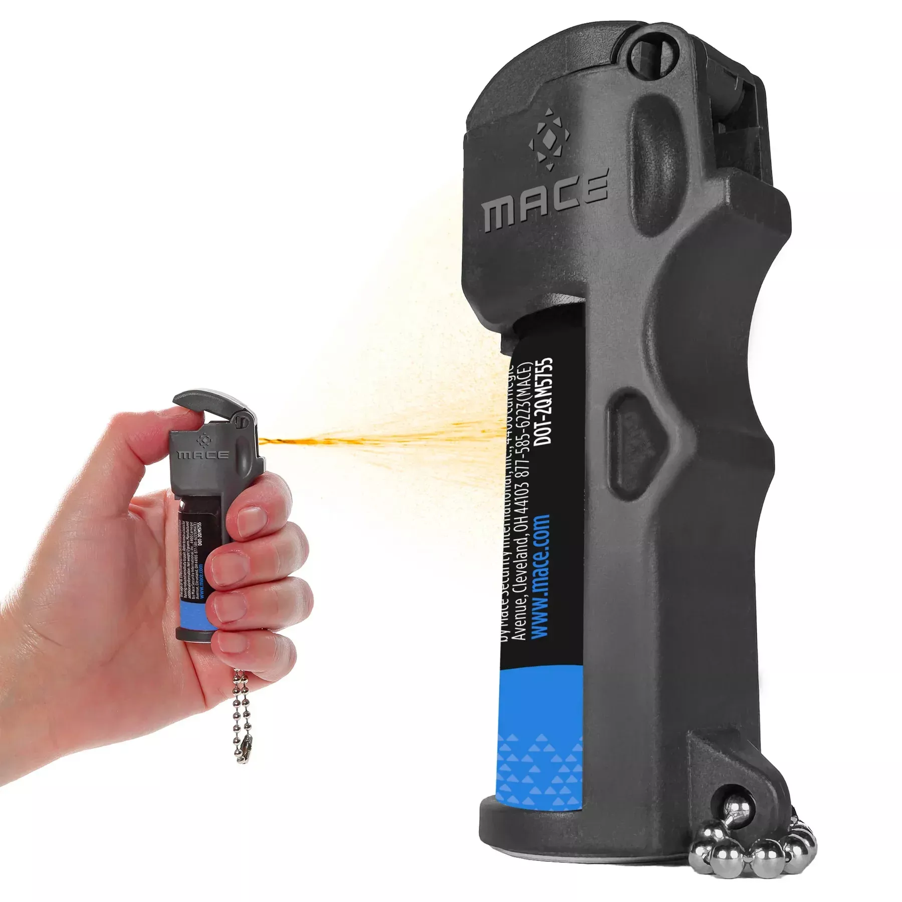 Mace Triple Action Pocket Model Pepper Spray 0.39oz 10ft Range w/ Keychain Black 80836