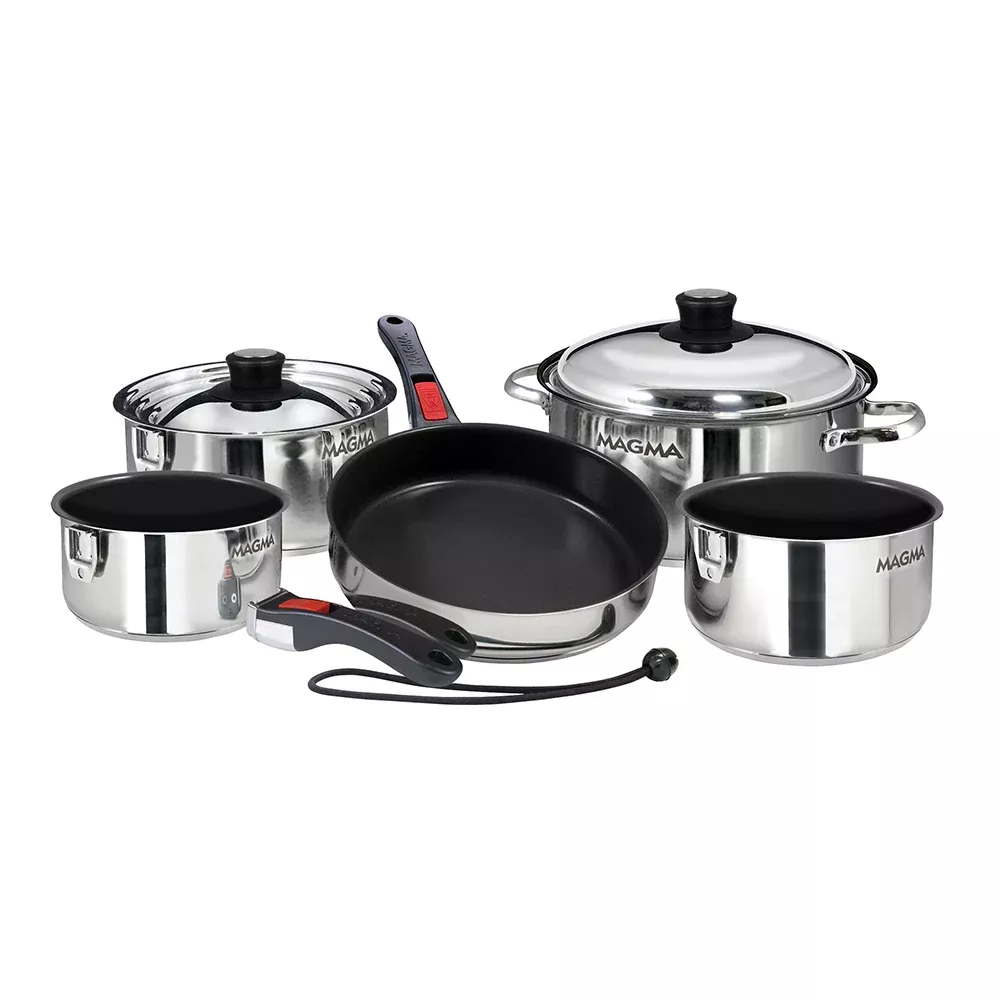 Magma 10 Piece Induction Non-Stick Cookware Set – Stainless Steel [A10-366-2-IND]