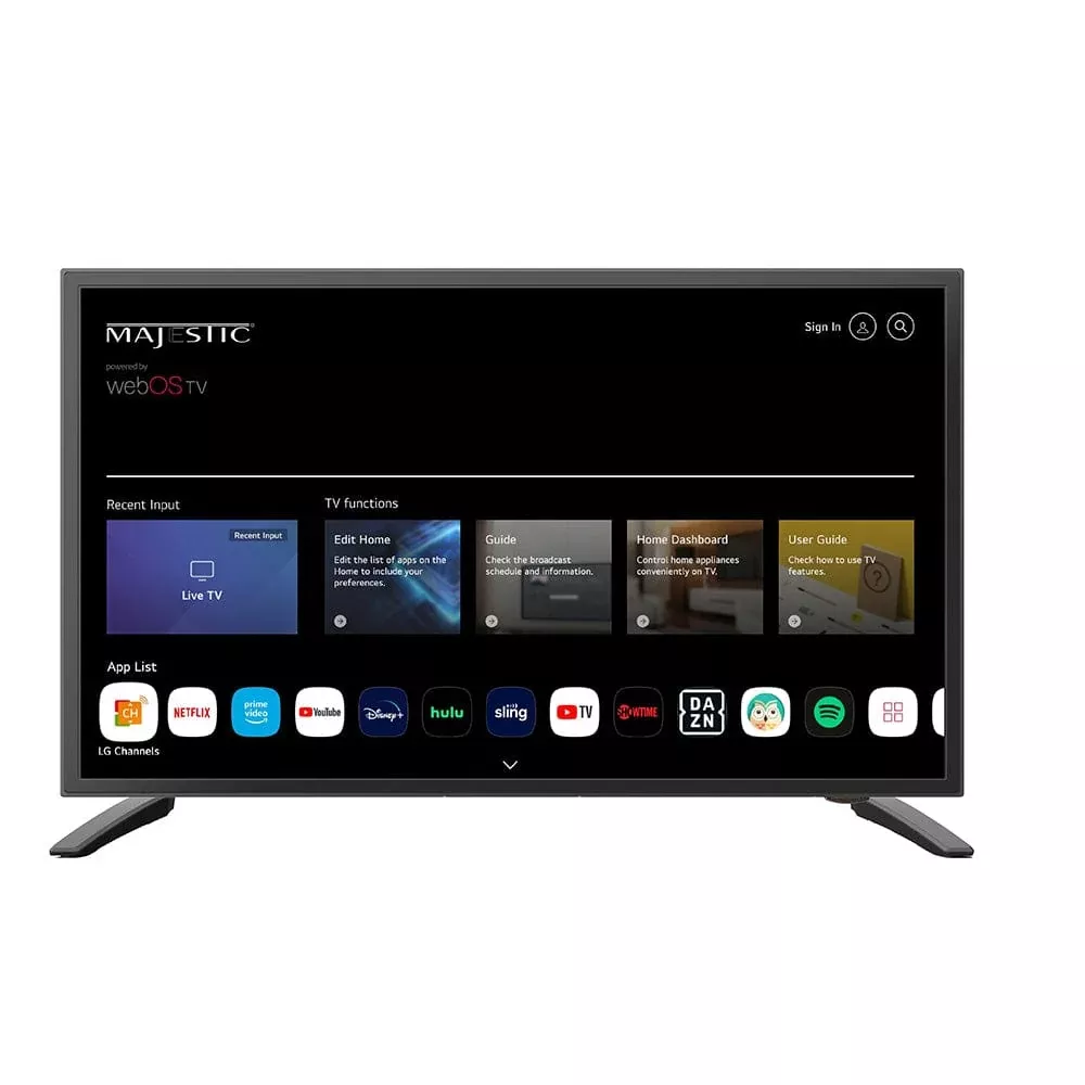 Majestic 22″ 12V Smart LED TV WebOS, Mirror Cast & Bluetooth – North America Only