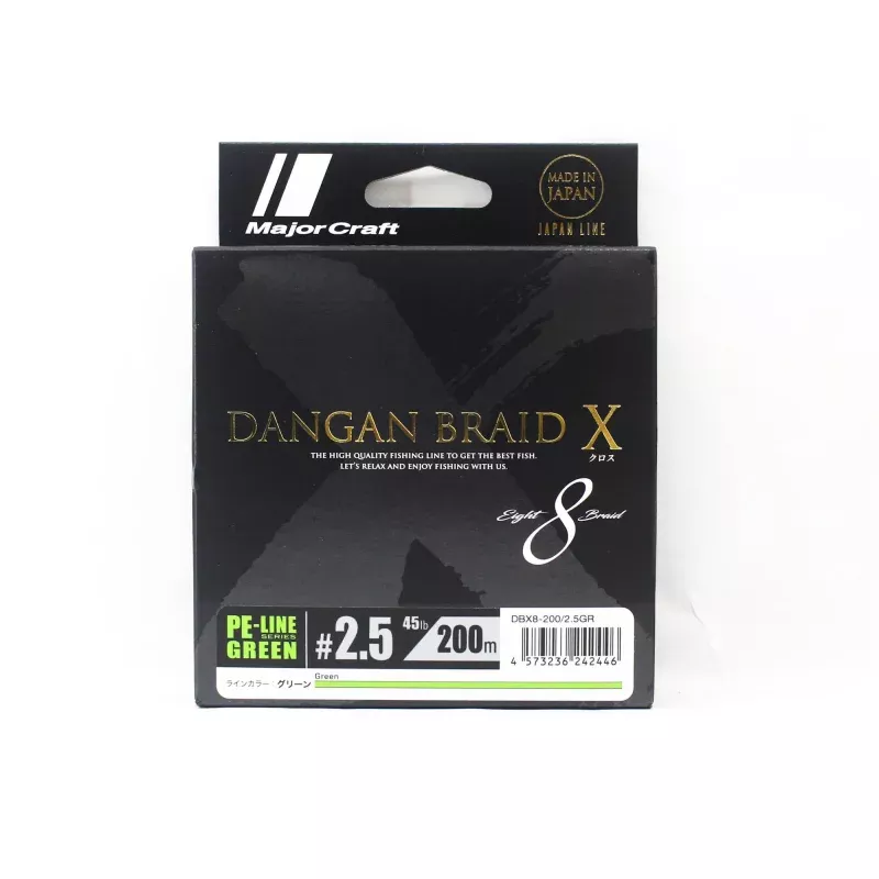 Major Craft Dangan Braid X Line X8 200m P.E 2.5 Green DBX8 200/2.5GR (2446)