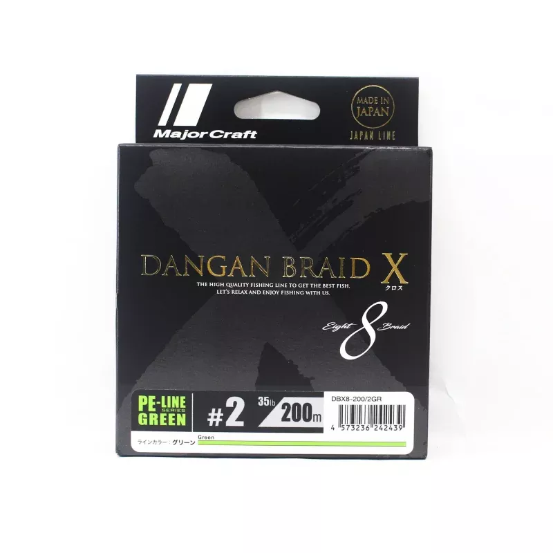 Major Craft Dangan Braid X Line X8 200m P.E 2 Green DBX8 200/2GR (2439)