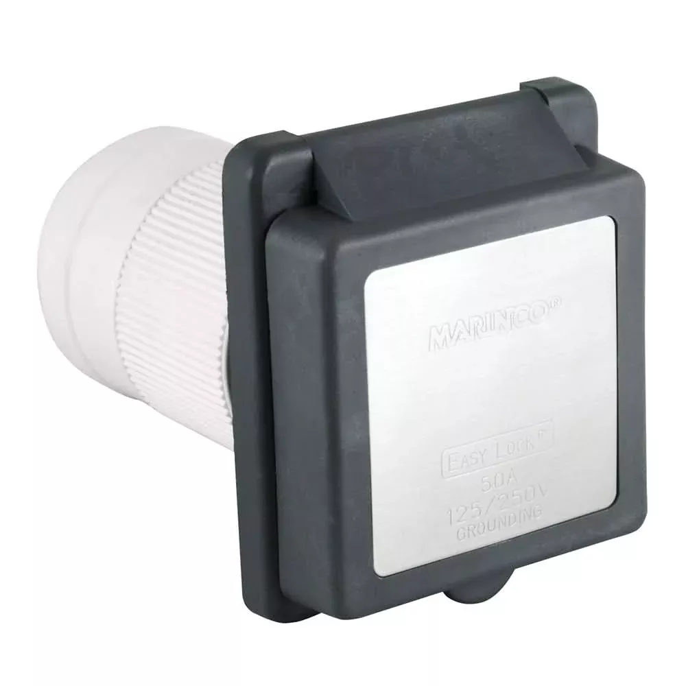 Marinco 50A 125/250V EL Inlet w/Enclosure [6353EL-B.GRAY]