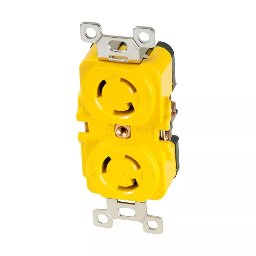 Marinco Locking Receptacle - 15A, 125V - Yellow4700CR - 4700CR