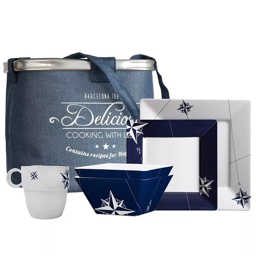 Marine Business Melamine Square Tableware & Basket - NORTHWIND - Set of 2415146 - 15146