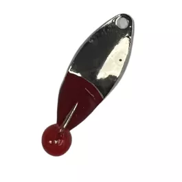 Mark's Custom Tackle Tiny Triple Jig - 5 MM -Nickel/Red - Red Bead