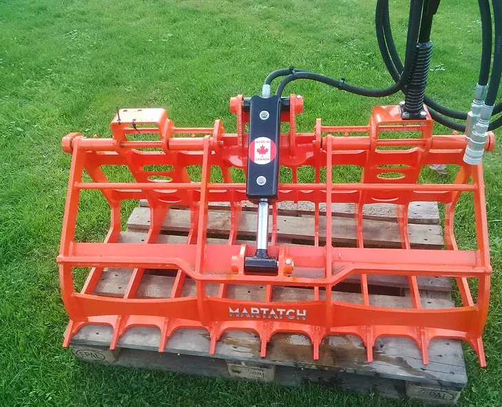 Martatch | Utility Root Rake Grapple | Model MUDG4823-A & MUDG4823-A/BOBCAT | Width 48″ | 32″ Height x 23″ Depth | Hydraulic Flow 17 To 24 GPM | For Mini Skid Steers