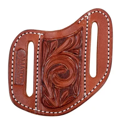MARTIN SADDLERY Canted Pancake Small With Floral Tooling Knife Sheath (KSCABAFFS)