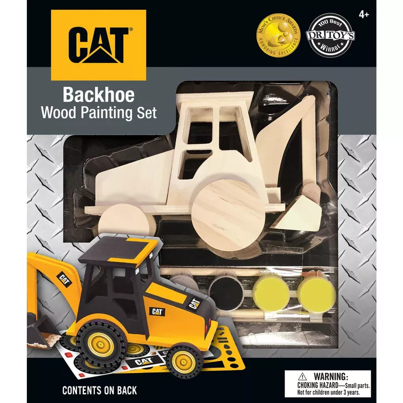 Materpieces CAT – Caterpillar Backhoe Wood Craft And Paint Kit #21718