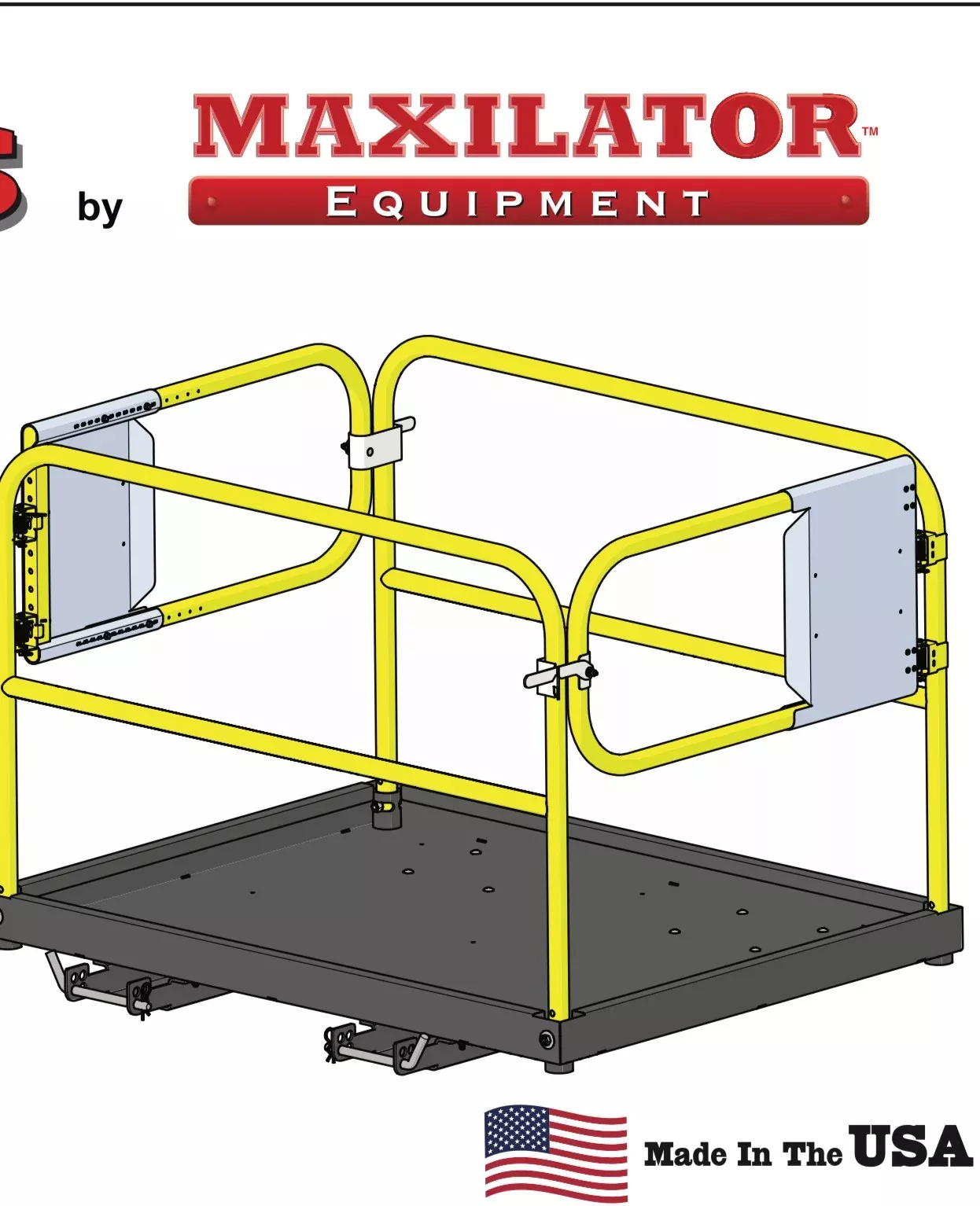 Maxilator | Pallet Forklift Work Platform | Model MWP | Attachment Size 48″ x 60″ | Hydraulic Flow 15 To 25 GPM | For Skid Steer