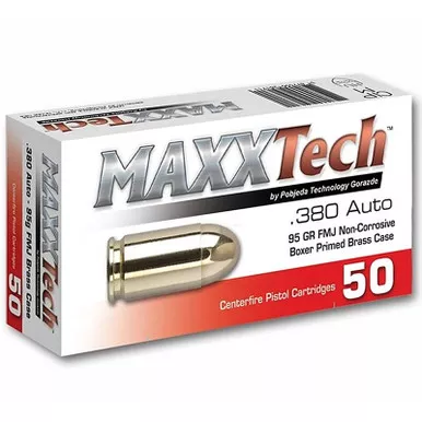 MAXXTech .380 ACP 50 Rounds FMJ 95GR PTGB380