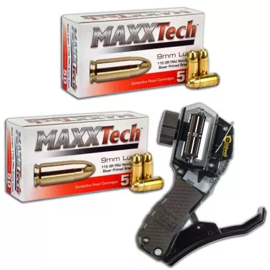 MAXXTech 9mm 115GR FMJ 100 Rounds with Caldwell Mag Charger Combo