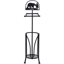 MayRich Company Metal Black Bear Toliet Paper Holder