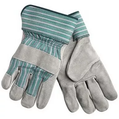 MCR Safety 1350 Split Leather Palm Work Gloves w/ 2.5" Rubberized Cuff