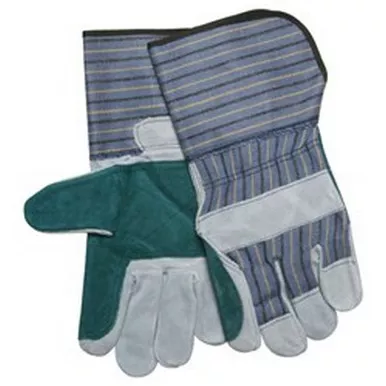 MCR Safety 1412A A-Grade Select Shoulder Double/Split Leather Palm Work Gloves w/ 4.5" Plasticized Cuff