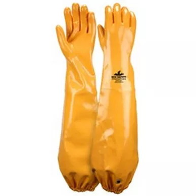 MCR Safety MG9796 PredaFlex™ Shoulder Length Full Yellow Sandy Nitrile Coated, Soft Interlock, ActiFresh Treated Lined Gloves