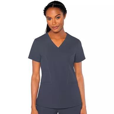 MED COUTURE Women Peaches Double V Neck Top (8434)