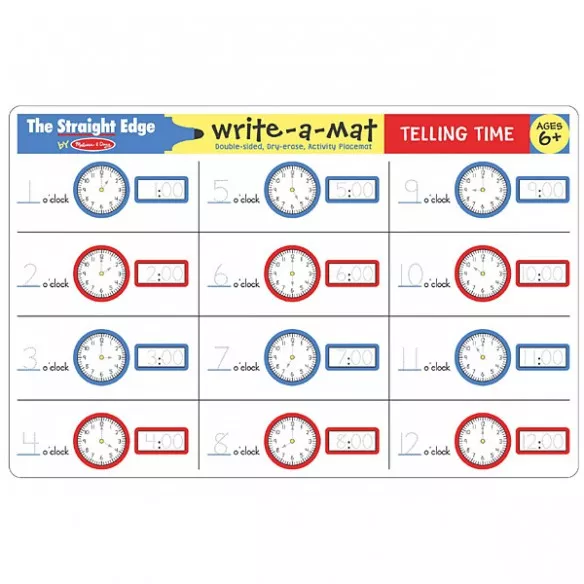 Melissa & Doug Write-a-mat Telling Time