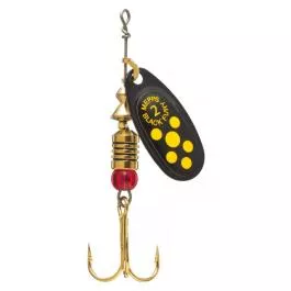 Mepps Black Fury Plain Spinner - #1 - 1/8 oz. - Yellow Dot
