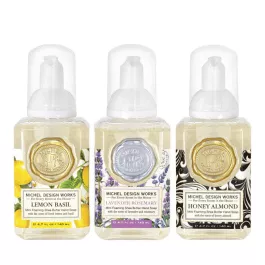 Michel Design Mini Foaming Hand Soap Set - Lavender Rosemary, Lemon Basil, and Honey Almond