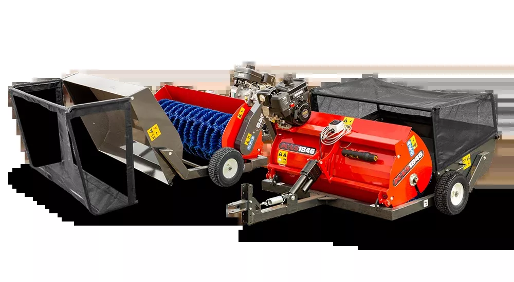 MK Martin | Lawn Sweeper | Model MKLS1846 | 46″ Sweeping Width | 6.5 HP Vanguard Engine | For ATV/Side By Side Attachments