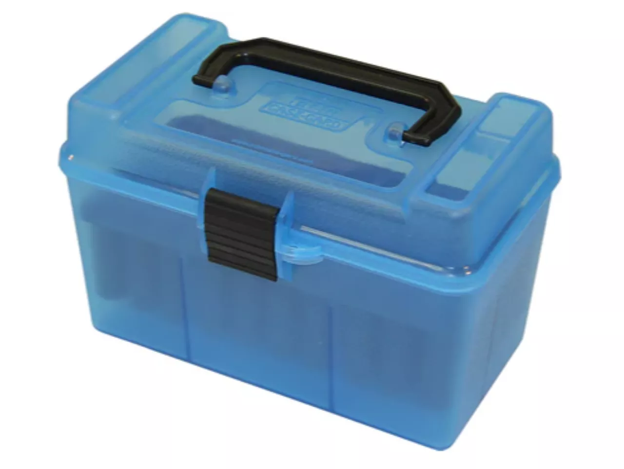 MTM Case-Gard Deluxe Rifle Ammo Box with Handle 50rd Clear Blue