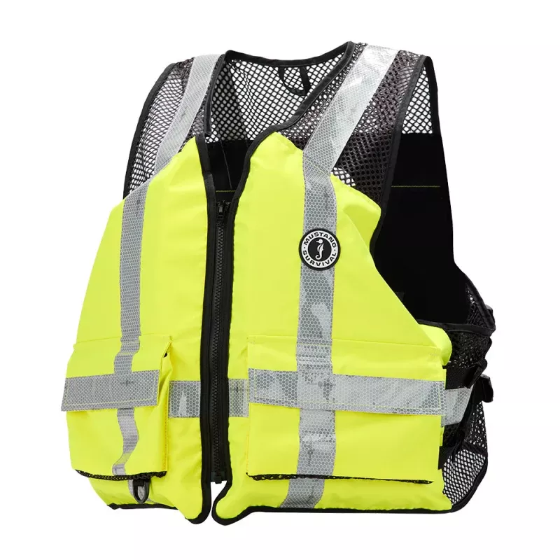 Mustang Industrial Mesh Vest – Hi-Vis Fluorescent Yellow Green – Large/XL
