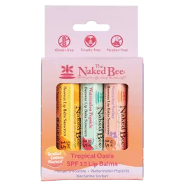 Naked Bee Tropical Oasis Lip Balm Trio